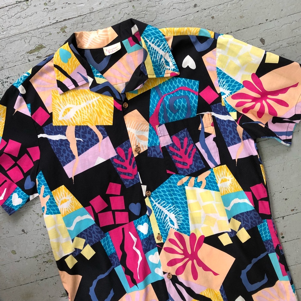 SOLD Vintage 80’s New Wave Hawaiian Shirt - Picture 2 of 4